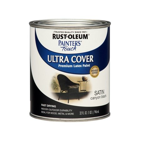 KRUD KUTTER Rust-Oleum Ultra Cover Satin Canyon Black Paint Exterior & Interior 1 qt 267332